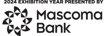 A logo that says 2024 Exhibition Year presented by Mascoma Bank