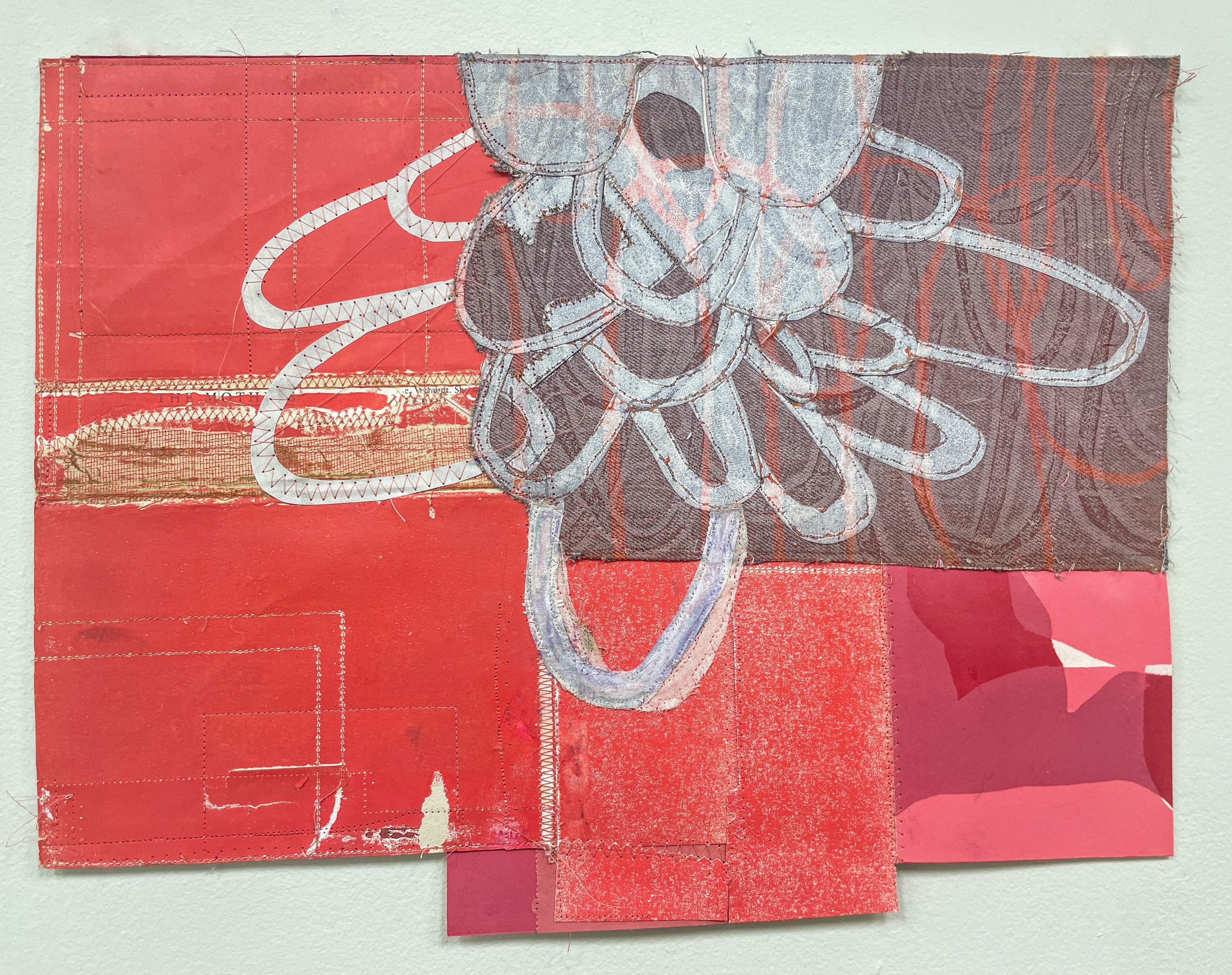 abstract, red and grey artwork