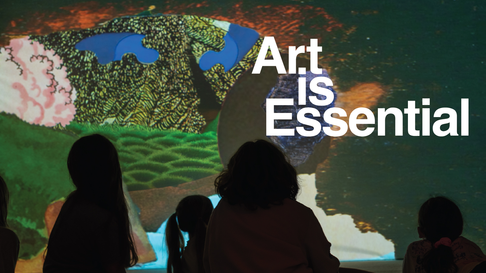 Children in an immersive art installation. 