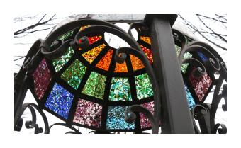 A multi-colored stained glass dome