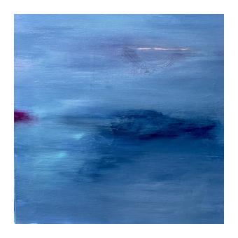 acrylic, abstract painting of shades of blue