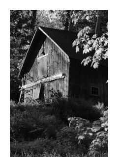 inkjet print of a barn