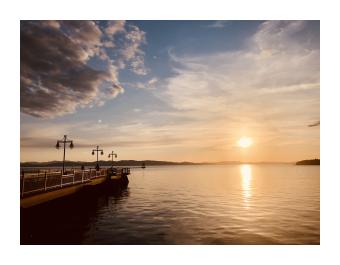 photo of sunset over the lake