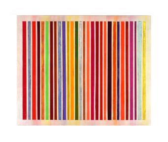 Mixed media abstract, colorful lines