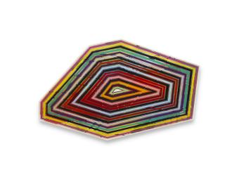 mixed media abstract geometric, colorful lines