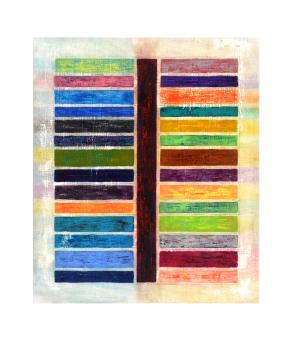 mixed media abstract, colorful lines