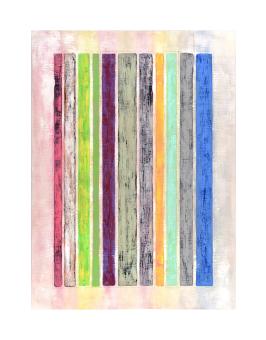 mixed media, colorful vertical lines