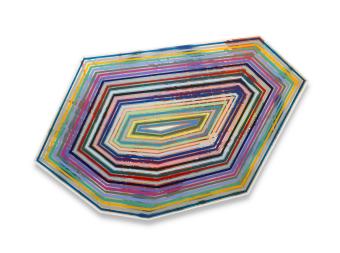 mixed media, abstract, colorful, geometric lines