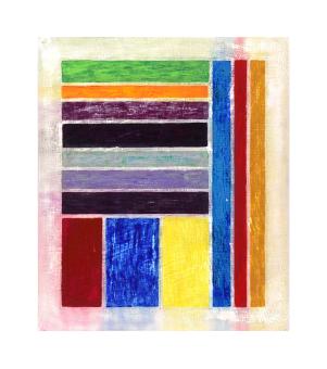 mixed media, colorful blocks of rectangles