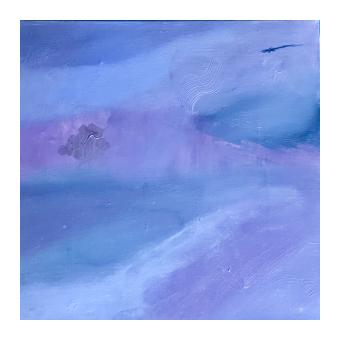 acrylic abstract painting of purples and blues