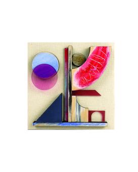 Mixed media image of the abstraction of the eclipse from the view of a roof.