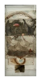 Eco art stitching piece in browns.