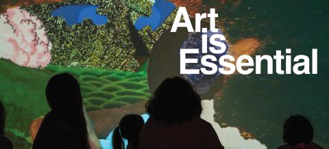 Children in an immersive art installation.