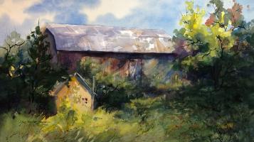 beach_lisa_forster_hidden_barn_2018_watercolor_26x32framed_1200