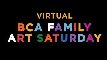 Colorful logo type for Family Art Saturday set in a modified Gotham font