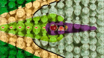 Green, yellow and purple pattern by Jacob Hashimoto