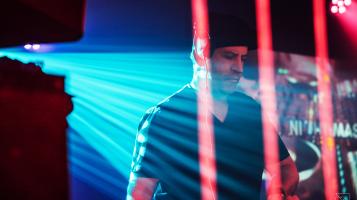 Crazy lights over person