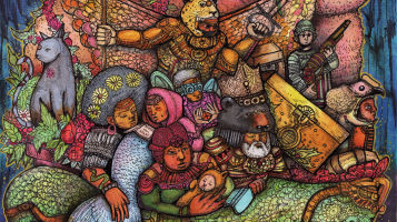 Will Kasso Condry_Things Fall Apart_2025_graphite, pen, ink, and alcohol marker_11x28in_detail