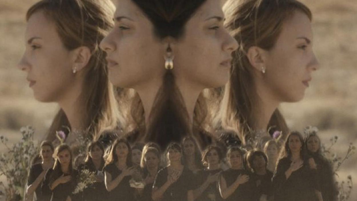 SaraTrad.jpg a kaleidoscopic video still of the artist