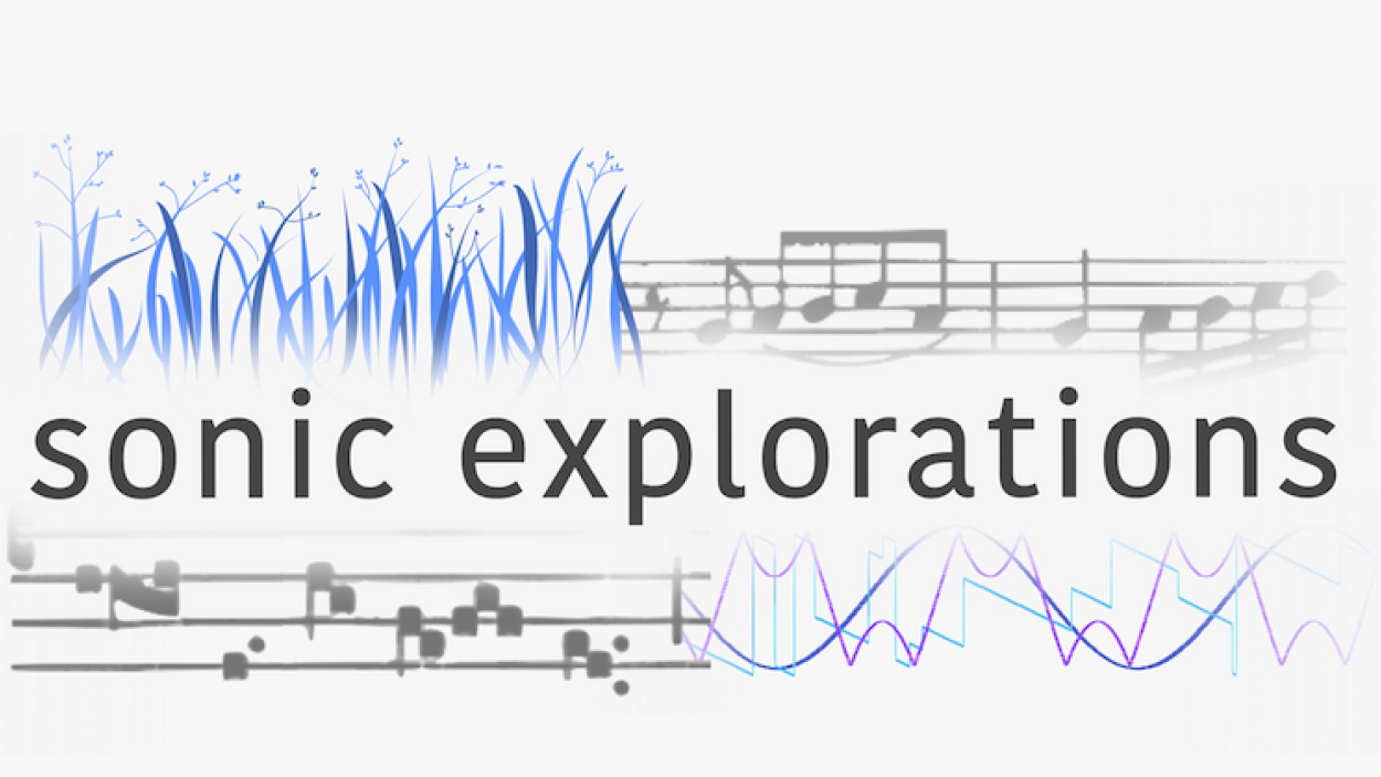 A graphic for the title Sonic Explorations