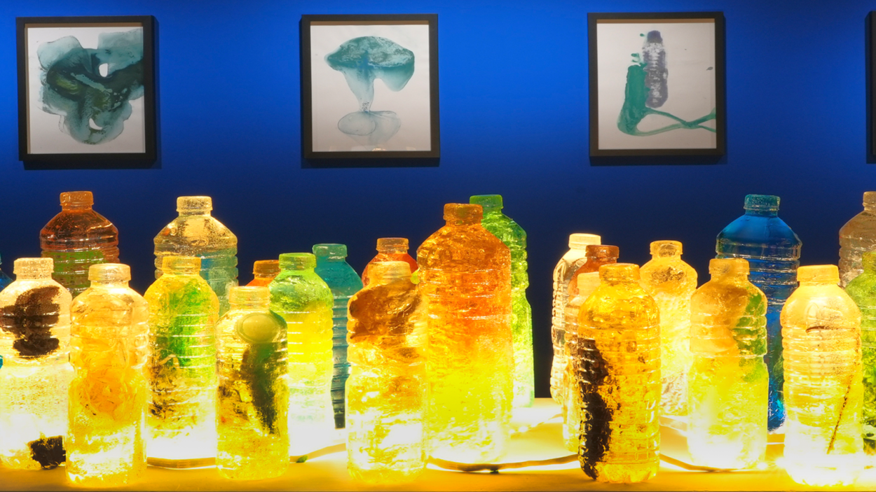 Photo of mixed media as part of Nicolei Buendia Gupit's piece "In the Age of Abundant Scarcity"